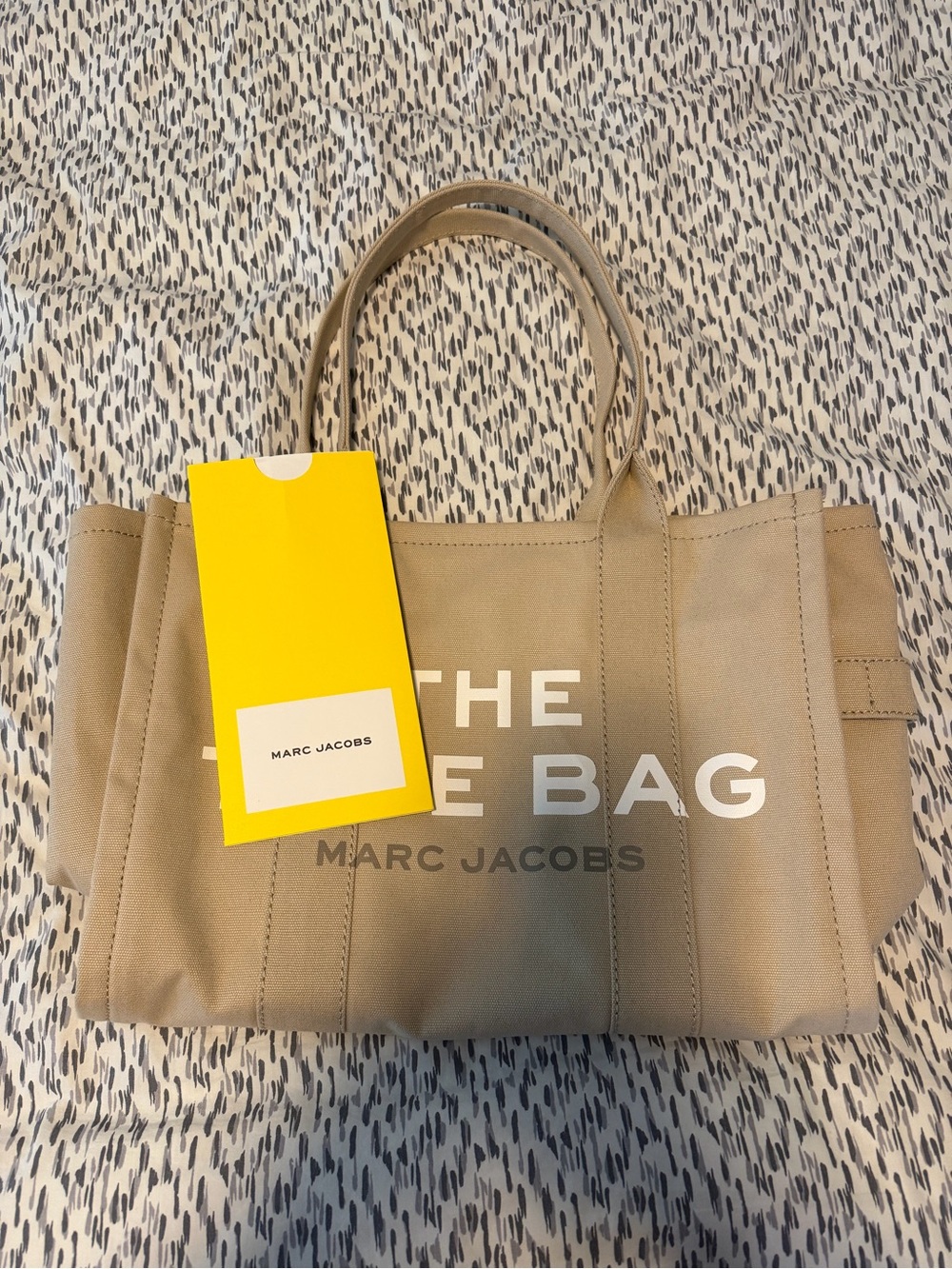 Marc Jacobs Tan Canvas Tote with White Logo